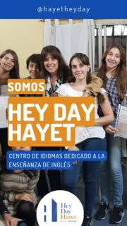 🤩 Tenemos una gran oferta de cursos para que aprendas inglés y hagas de ese idioma una puerta al mundo! #AprenderInglés

👉 Ofrecemos cursos para niños desde los 3 años, adolescentes y adultos en todos los niveles. 

✅ También ofrecemos clases de conversación, clases de apoyo, clases con fines específicos, preparacion para exámenenes internacionales y mucho más! 👏

✨ Actividades de extensión cultural como colonias de inmersión, celebraciones de fechas como Halloween, viajes a Londes y mucho más.

¿Querés saber más? 🙋‍♀️ Comunicate con nosotros. #linkenbio @hayetheyday 👈

☎️ (+54 11) 3196 8887
📧 heydaytc@gmail.com
📌 Berutti 48 y 53, Avellaneda, Buenos Aires, Argentina
🌐 www.hey-dayhayet.com.ar

#aprenderinglés #inglésparaniños #inglés #englishclass #englishteacher ##clasesdeingles #learnenglish #argentina #culturabritanica #hayetheyday #CentrosSEA #cursodeverano